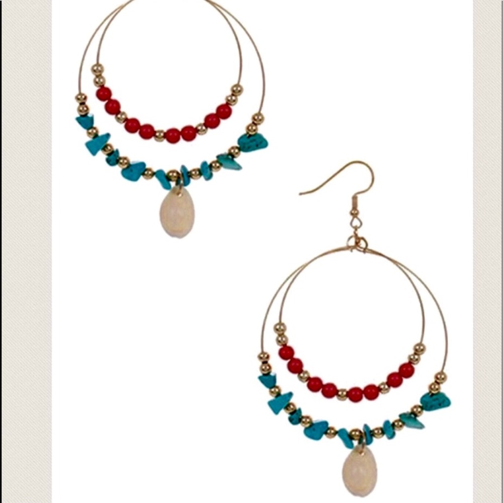 Statement double hoop earrings.  Beautiful!